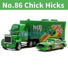 Set of 2 Disney Pixar CarsNo.86 Chick Hicks Truck &Car 1:55  Diecast cars Toys~