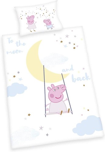 Cot bed size peppa pig - pig, cotton