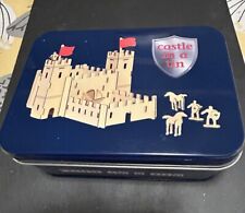 Castle In A Tin Wooden Towers Drawbridge Knights Horses Gift In A Tin VGC