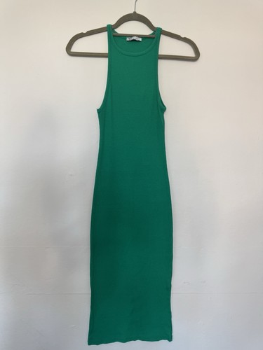 Zara ribbed racer midi dress - ribbed, |