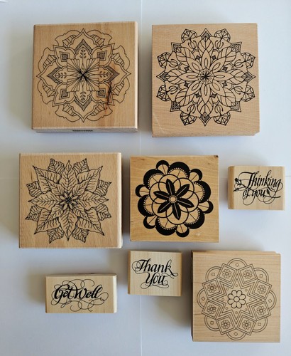 Wooden block rubber stamps - rubber, x