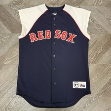 Vintage Boston Red Sox Sleeveless Baseball Jersey Size M USA Made Majestic Sewn