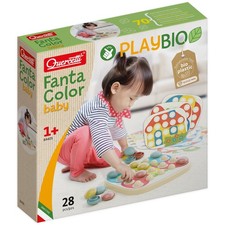 Quercetti Play Bio Fantacolor Baby Buttons Board Pattern Mosaic Plugging Art Toy