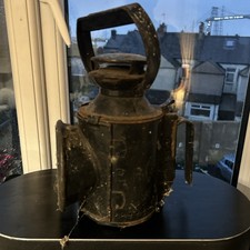 Vintage BR (w) British Rail 3 aspect railway guards hand lamp with burner Intact