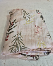 Oval Holiday Tree Trimmings Fabric Tablecloth Christmas