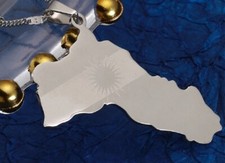 Kurdistan Silver Map Flag