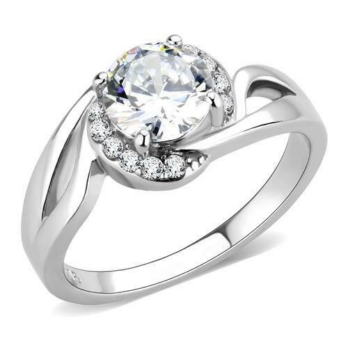 Ladies solitaire ring - , cz
