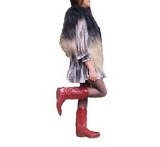Red Leather Cowboy Boots Women 39 6 Tall Western 8 American Line Dancing Cowgirl