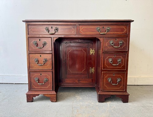 Antique desk georgian kneehole - antique,