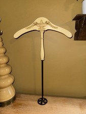 Edwardian Rare Barrister's Wig And Gown Hanger Wood And Cast Iron Base