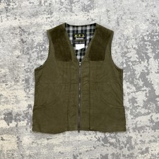 Barbour D315 Shooting W/Coat Jacket Vest Gilet Made In England Olive Green XL