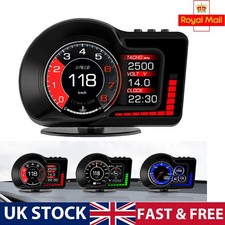 OBD2 GPS Head Up Display Car Speedometer HUD Driving Universal LCD Smart Gauge