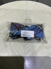 Bow Tie Men’s Blue Tartan “ Anderson” 100% Pure New Wool Unused 