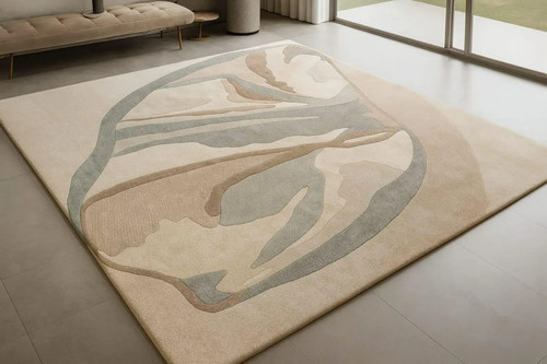 Handmade hand tufted wool area - handmade,