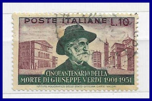 Italian stamps used 1951 - , death