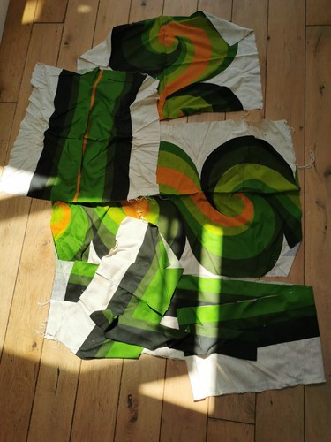 Vintage retro fabric remnants - retro,