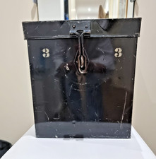 Tall Black Lockable Cabinet Storage Metal Strong Box 38 X 23.5cm