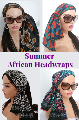African print head tie - african,