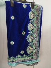 Heavy Blue velvet saree with blouse for Indian wedding used