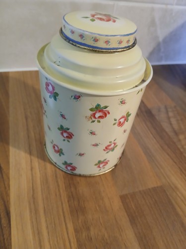 Vintage rustic tea caddy tin - rustic,