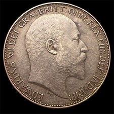King Edward VII 1902 Silver Crown British Coin In Decent Condition Rare Date