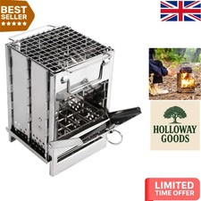 Multi-Fuel Portable BBQ Stove with Grill Grid for Hiking & Camping Adventures