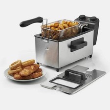 VonShef 3L Deep Fat Fryer – Stainless Steel Fryer with Viewing Window