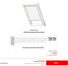VELUX basic blackout blind Colour: White
