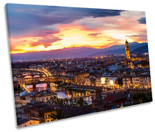 Florence City Sunset Italy CANVAS WALL ART Picture Print
