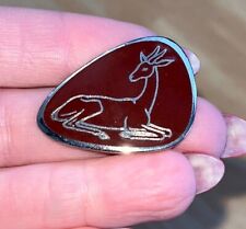 Vintage Velia South Africa Artist Enamel Silver Brooch Pin Springbok Gazelle 🦌