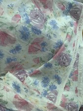 2 PCs Vintage Laura Ashley Diana  100% Cotton Fabric UK 1991 150&40 X120cm B7 SF