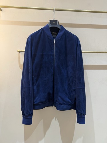 Zegna lamb skin suede bomber - suede,