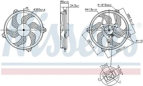 Radiator fan single - fan, 850093