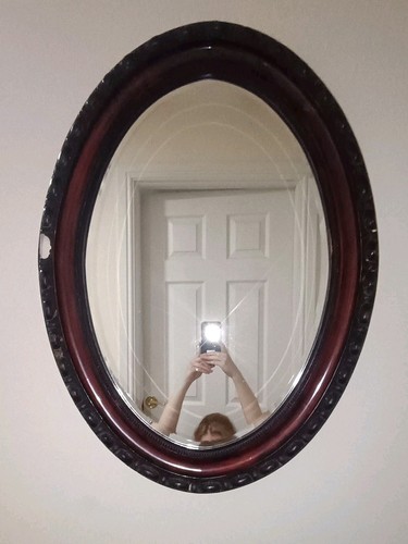 Vintage 1930s oval wall mirror - vintage,