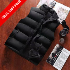 MENS BODY WARMER GILET WAISTCOAT PADDED QUILTED SLEEVELESS COAT TANK TOP GILET