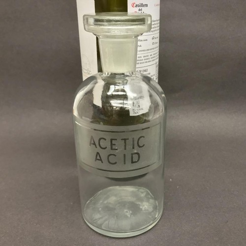 Vintage etched glass acetic - vintage,