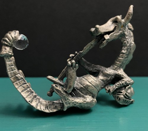 Gallo pewter dragon - pewter, eating