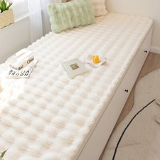 Bedroom Bay Window Seat Cushion Non-Slip Sofa Seat Mat Pad Rabbit Plush Carpet