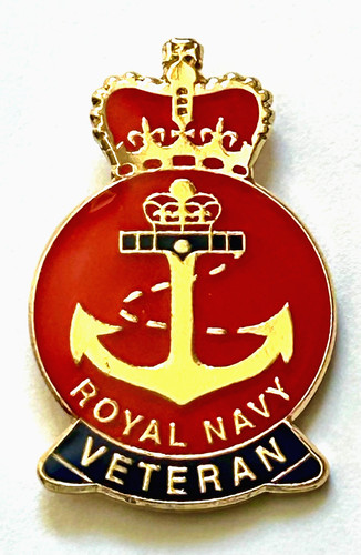 Royal navy veteran enamel - navy,