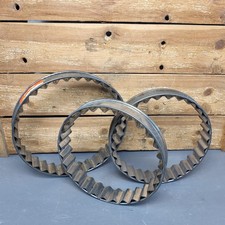 3x Vintage Round Metal Quiche