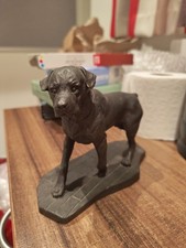 RARE Heredities Cold Cast Bronze Rottweiler Figurine Vintage 1988 By J.Spouse