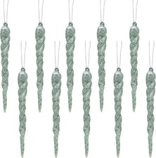 Christmas Concepts® 12cm Glitter Icicle Decorations Christmas Tree Trims (MINT