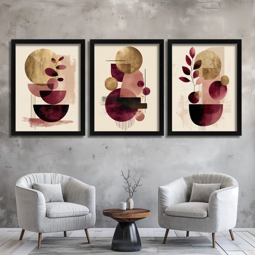 Abstract burgundy and gold - burgundy,