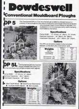 Dowdeswell Conventional Mouldboard Ploughs Brochure Leaflet