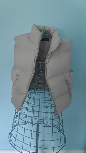 Zara cream puffer gilet - zara,