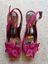 Next fuschia pink peep toe sling back platform shoes/sandals size 3.5