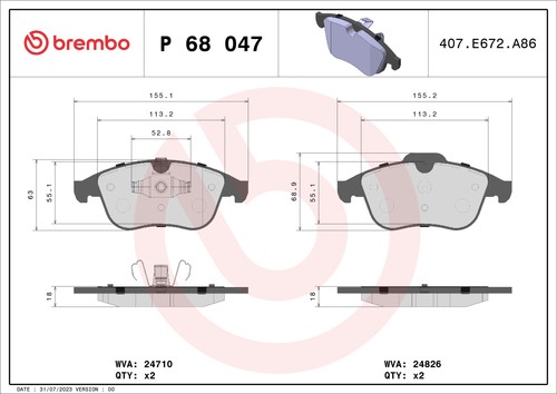 Xtra set brake pads front - brake,