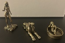 3 Brass Mini Statues