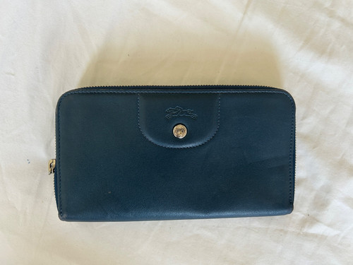 Longchamp pliage cuir blue - cuir,