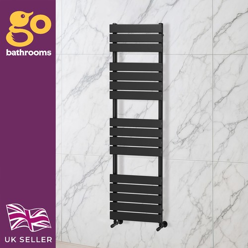 Flat panel black towel rail - panel,